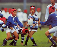 Japan playing rugby